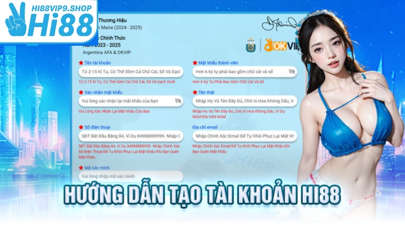 Hướng dẫn tạo tài khoản nhanh chóng trên Hi88vip9